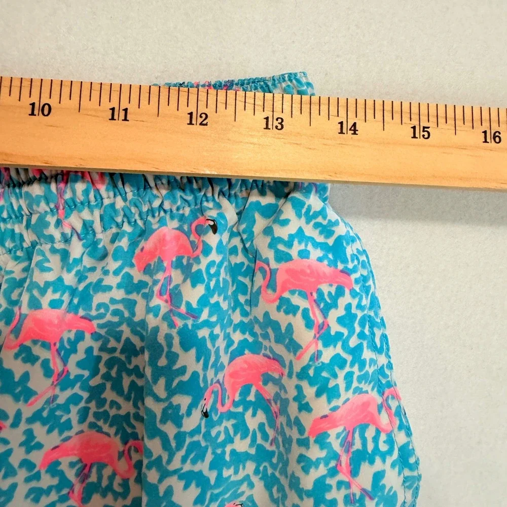 Chubbies Swim Trunks Large Blue Pink Flamingo Coastal Resortwear